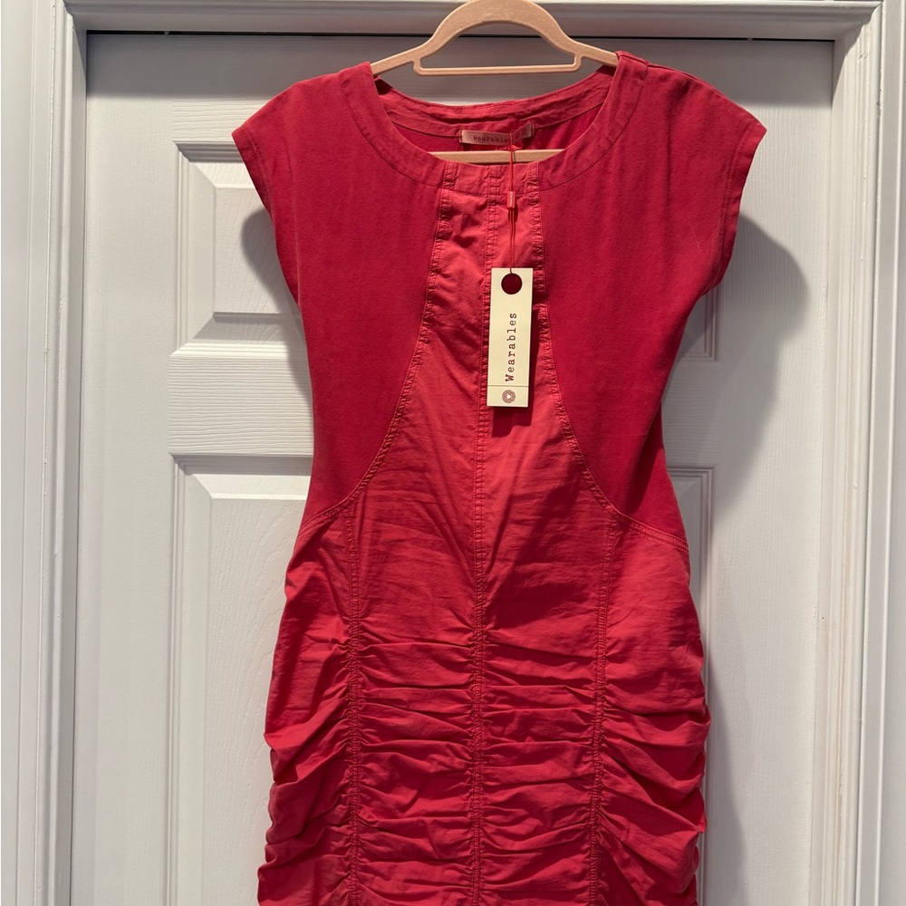 Wearables Washed Red Ruched Dress - Picture 4 of 9